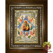 Икона освященная &quot;Неопалимая Купина икона Божией Матери&quot;, 18x24 см, со стразами, в деревянном киоте 24x30 см, 24x30 см