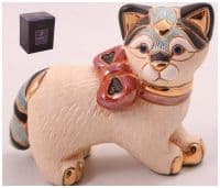 Котёнок с бантом. Керамическая фигурка De Rosa Rinconada. Длина 12 см