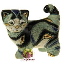 Кот сибирский.  De Rosa Rinconada  Эксклюзивная керамическая фигурка Blue Tabby Cat Высота 10 см