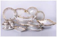 Столовый фарфоровый сервиз Weimar Porcelain Сastell на 12 персон 49 предметов. Эксклюзивный фарфор