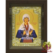 Икона освященная &quot;Злата Могленская&quot;, 18x24 см, со стразами, в деревянном киоте 24x30 см, 24x30 см