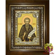 Икона освященная &quot;Григорий Синаит преподобный&quot;, 18x24 см, со стразами, в деревянном киоте 24x30 см, 24x30 см