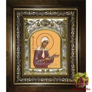 Икона освященная &quot;Ксения Петербургская (Петербуржская) блаженная&quot;, 14x18 см, в деревянном киоте 20x24 см, 20x24 см