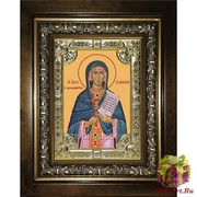 Икона освященная &quot;Евфимия Всехвальная великомученица&quot;, 18x24 см, со стразами, в деревянном киоте 24x30 см, 24x30 см