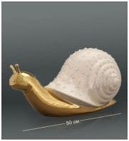 Улитка белая с золотом и кристаллами Сваровски. Скульптура Ahura. Длина 50 см