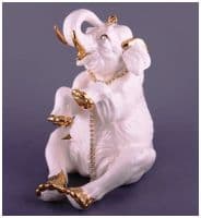 Слон белый с золотом и кристаллами Сваровски. Скульптура Ahura. Высота 32 см