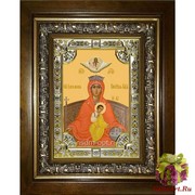 Икона освященная &quot;Державная икона Божией Матери&quot;, 18x24 см, со стразами, в деревянном киоте 24x30 см, 24x30 см