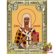 Икона освященная &quot;Никита ,епископ Новгородский святитель&quot;, 18x24 см со стразами, 18x24 см