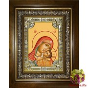 Икона освященная &quot;Касперовская икона Божией Матери&quot;, 18x24 см, со стразами, в деревянном киоте 24x30 см, 24x30 см