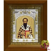 Икона освященная &quot;Василий Великий, архиепископ Кесарии Каппадокийской, святитель&quot;, 14x18 см, в деревянном киоте 20x24 см, 20x24 см