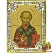 Икона освященная &quot;Николай Чудотворец&quot;, 18x24 см со стразами, 18x24 см