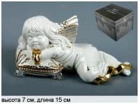 Спящий Ангел. Серия &quot;Dreams&quot; Фарфоровая скульптура. Фарфор с кристаллами Swarovski Сваровски. RG Porcellane