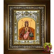 Икона освященная &quot;Державная икона Божией Матери&quot;, 14x18 см, в деревянном киоте 20x24 см, 20x24 см