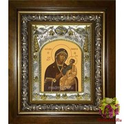 Икона освященная &quot;Иверская икона Божией Матери&quot;, 14x18 см, в деревянном киоте 20x24 см, 20x24 см