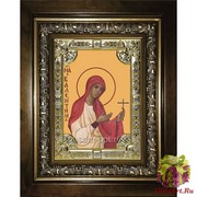 Икона освященная &quot;Валентина Кесарийская мученица&quot;, 18x24 см, со стразами, в деревянном киоте 24x30 см, 24x30 см