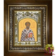 Икона освященная &quot;Августин блаженный&quot;, 14x18 см, в деревянном киоте 20x24 см, 20x24 см