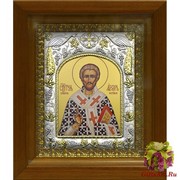 Икона освященная &quot;Лазарь Четверодневный, Китийский, епископ&quot; в киоте 20x24 см, 20x24 см