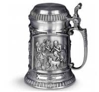 Кружка пивная оловянная Великие Художники 0,5 литра, оловянная посуда Artina