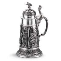 Кружка пивная оловянная Freischutz 1 литр, оловянная посуда Artina