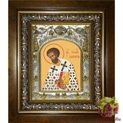 Икона освященная &quot;Иоанн Златоуст ,архиепископ Константинопольский святитель (Иван)&quot;, 14x18 см, в деревянном киоте 20x24 см, 20x24 см