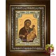 Икона освященная &quot;Иверская икона Божией Матери&quot;, 18x24 см, со стразами, в деревянном киоте 24x30 см, 24x30 см