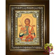 Икона освященная &quot;Никита Готфский Константинопольский, великомученик&quot;, 18x24 см, со стразами, в деревянном киоте 24x30 см, 24x30 см