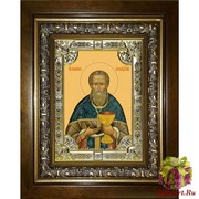 Икона освященная &quot;Иоанн Кронштадский праведный чудотворец (Иван)&quot;, 18x24 см, со стразами, в деревянном киоте 24x30 см, 24x30 см