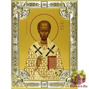 Икона освященная &quot;Иоанн Златоуст святитель (Иван)&quot; ,18х24см со стразами, 18x24 см