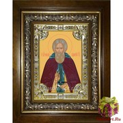 Икона освященная &quot;Сергий (Сергей) Радонежский преподобный&quot;, 18x24 см, со стразами, в деревянном киоте 24x30 см, 24x30 см