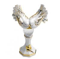 Голуби на шаре. Фарфоровая статуэтка с кристаллами Swarovski Сваровски. RG Porcellane