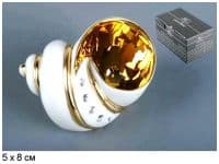 Золотая ракушка Фарфоровая скульптура. Фарфор с кристаллами Swarovski Сваровски. RG Porcellane