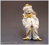 Клоун с бантом Фарфоровая скульптура. Фарфор с кристаллами Swarovski Сваровски.