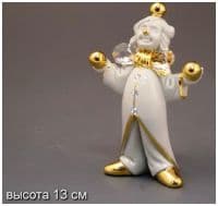 Клоун фокусник Фарфоровая скульптура. Фарфор с кристаллами Swarovski Сваровски.