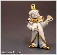 Клоун фокусник Фарфоровая скульптура. Фарфор с кристаллами Swarovski Сваровски.