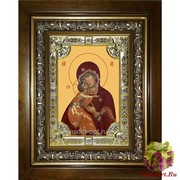 Икона освященная &quot;Владимирская икона Божией Матери&quot;, 18x24 см, со стразами, в деревянном киоте 24x30 см, 24x30 см