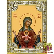 Икона освященная &quot;Бысть Чрево Твое Святая Трапеза икона Божией Матери&quot;, 18x24 см, со стразами