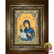 Икона освященная &quot;Иерусалимская икона Божией Матери&quot;, 18x24 см, со стразами, в деревянном киоте 24x30 см, 24x30 см