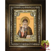 Икона освященная &quot;Ольга равноапостольная великая княгиня&quot;, 18x24 см, со стразами, в деревянном киоте 24x30 см, 24x30 см
