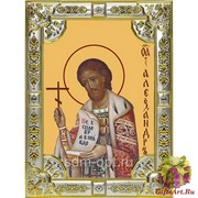 Икона освященная &quot;Александр Невский, благоверный князь&quot; 18x24 см со стразами, 18x24 см