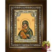 Икона освященная &quot;Владимирская икона Божией Матери&quot;, 18x24 см, со стразами, в деревянном киоте 24x30 см, 24x30 см