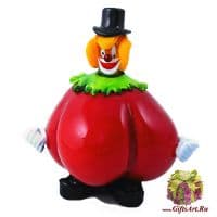 Клоун Синьор Помидор Стеклянная фигурка Мурано Италия. Высота 18 см