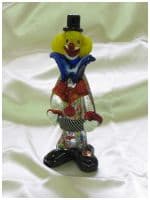 Клоун с гармошкой. Стеклянная фигурка Мурано Италия. Высота 20 см