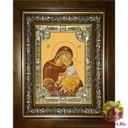 Икона освященная &quot;Влахернская икона Божией Матери&quot;, 18x24 см, со стразами, в деревянном киоте 24x30 см, 24x30 см