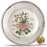 Тарелка настенная из олова оловянная коллекция LOMBARDIA дизайнгруппа Cosi Tabellini Италия