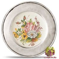 Тарелка настенная из олова оловянная коллекция LOMBARDIA Cosi Tabellini Италия