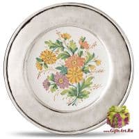 Тарелка настенная из олова оловянная коллекция LOMBARDIA Cosi Tabellini Италия