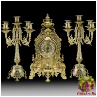 Каминные часы с канделябрами Милан-1. Высота 41 см. Италия