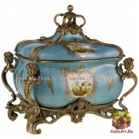 Шкатулка. Фарфор и бронза. Декор Дворец Шенбрунн. Ручная работа. Высота 37 см