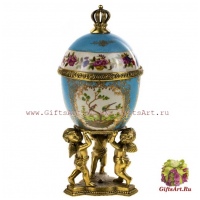 Ваза яйцо Роял. Фарфор и бронза. Декор Дворец Шенбрунн. Ручная работа. Высота 26 см