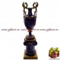 Ваза на колонне. Фарфор и бронза. Декор Магия ночи. Ручная работа. Высота 127 см